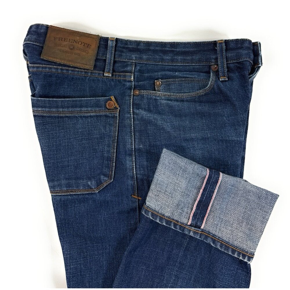 Freenote Cloth Rios Mens Jeans Sz 29x31 Slim Straight Distressed Selvedge Denim